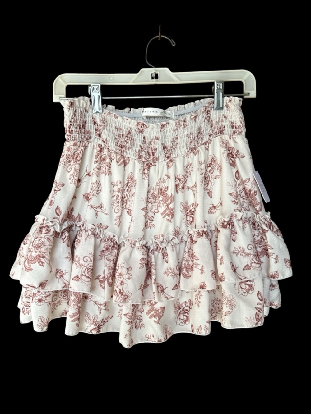 Altar'd State Cream Skort with Dusty Rose Floral Print
